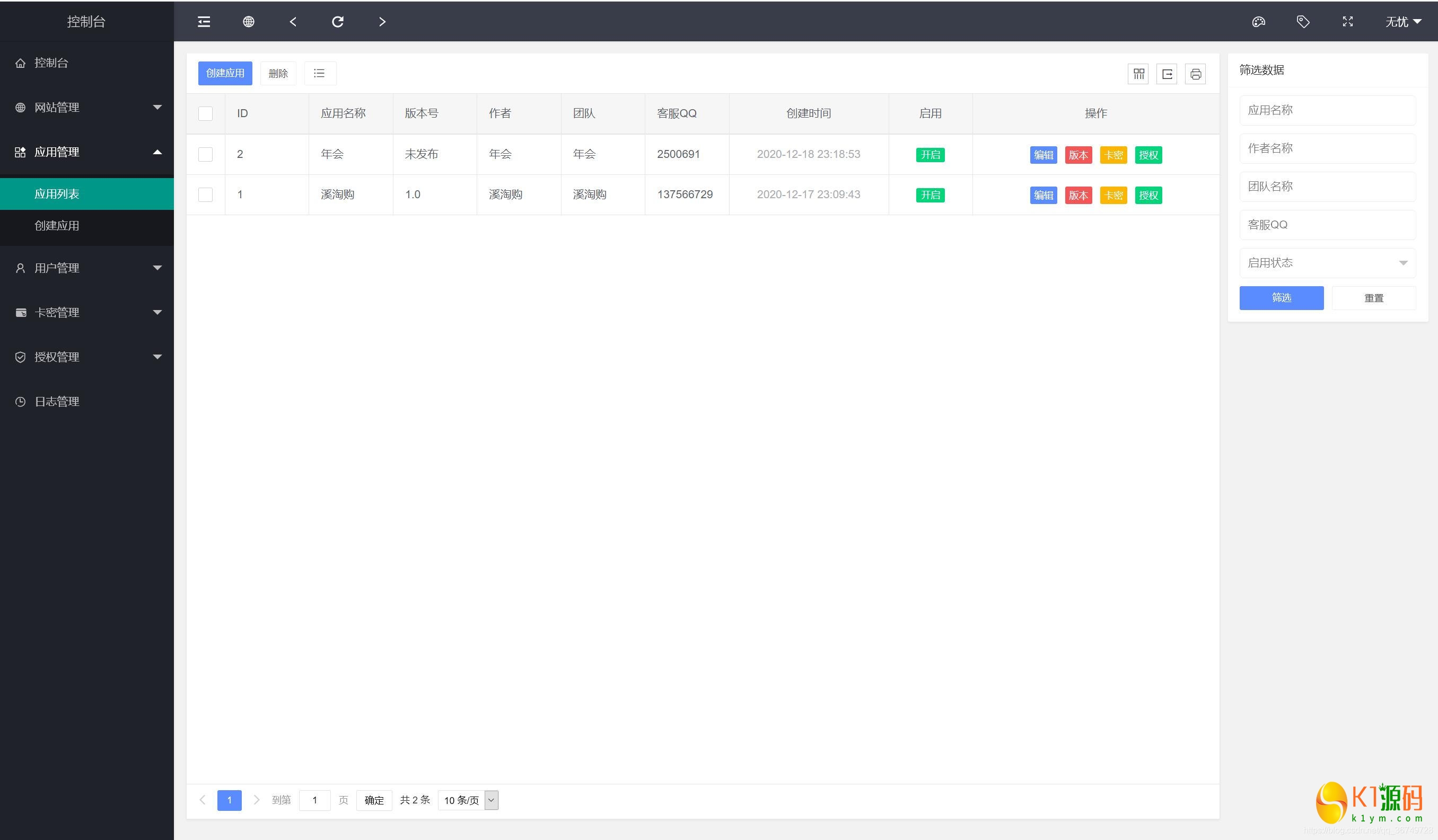 多应用授权 多域名授权源码 全开源PHP源码插图3