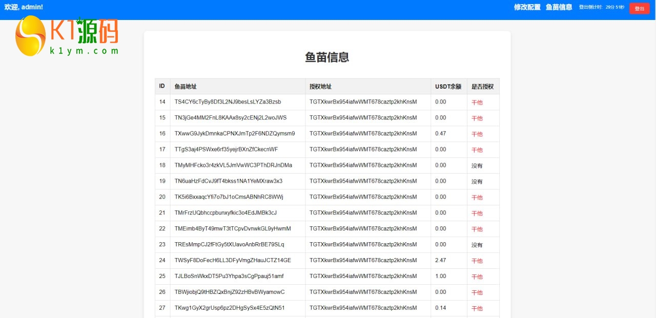 okx转账TRX无提示+合约代码+OKX防封+后台+详细部署说明插图3