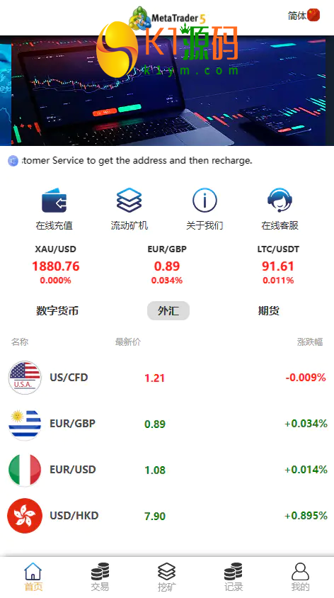 MT5,ST5,多语言,虚拟币,外汇,期货,挖矿,微盘,微交易,系统,源码【亲测源码】插图2