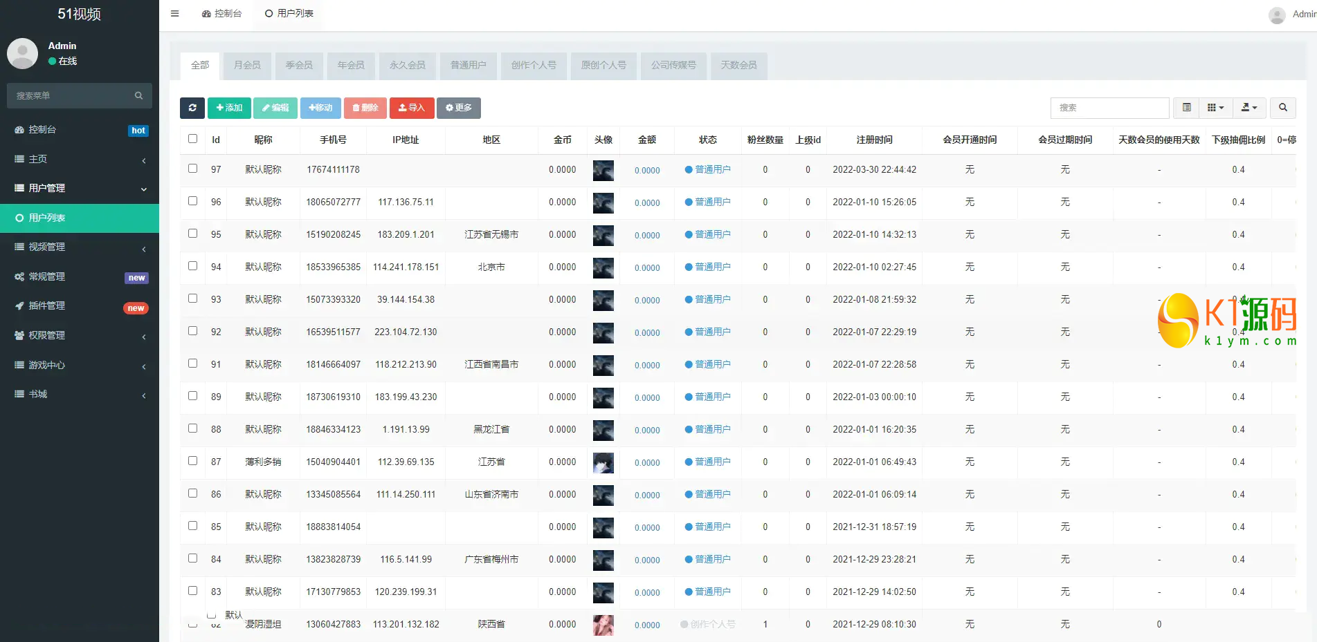 fastadmin框架视频小说站源码【亲测源码】插图1