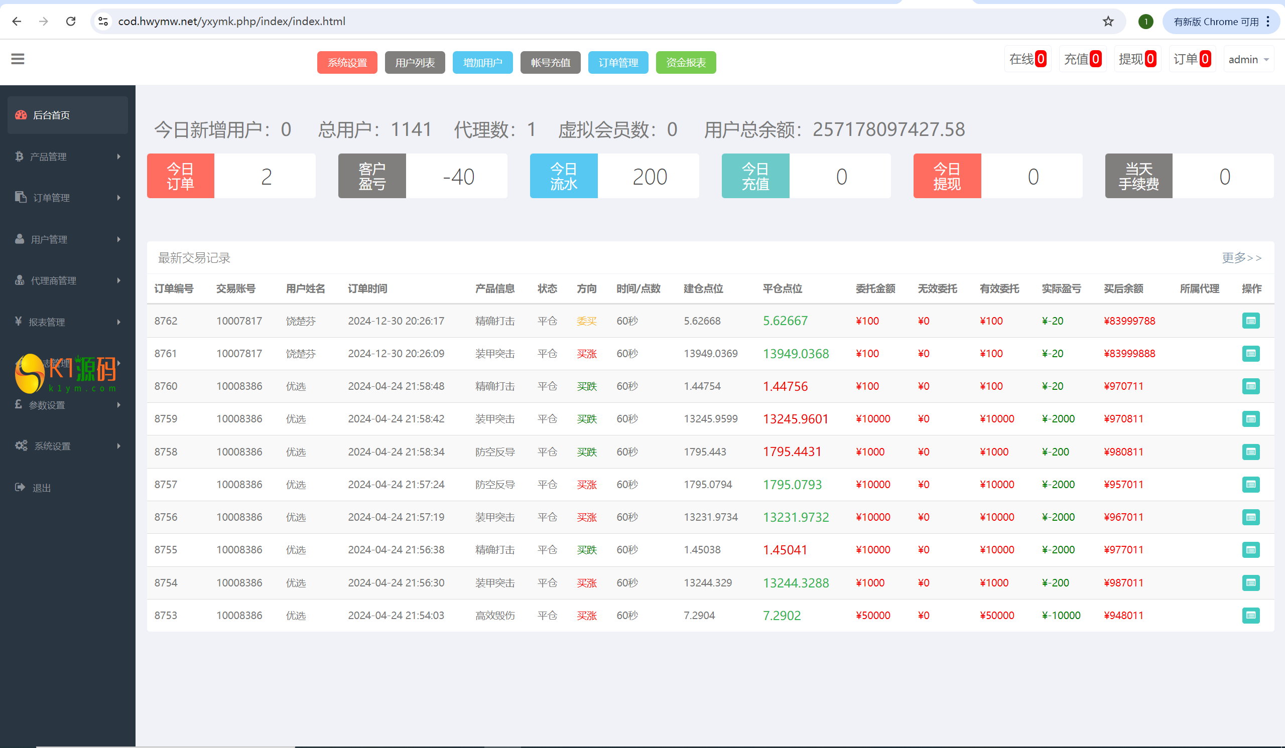 双语言军事军备类型微盘微交易所源码/一键亏盈+指定亏盈+完美风控概率+行情结算都正常/前端html+后端PHP插图13